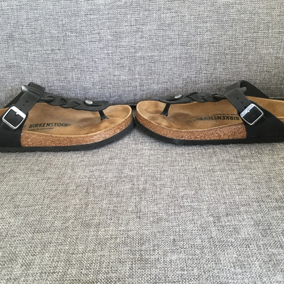Birkenstock Gizeh Braided Leather in Black NWOB - Picture 3 of 5